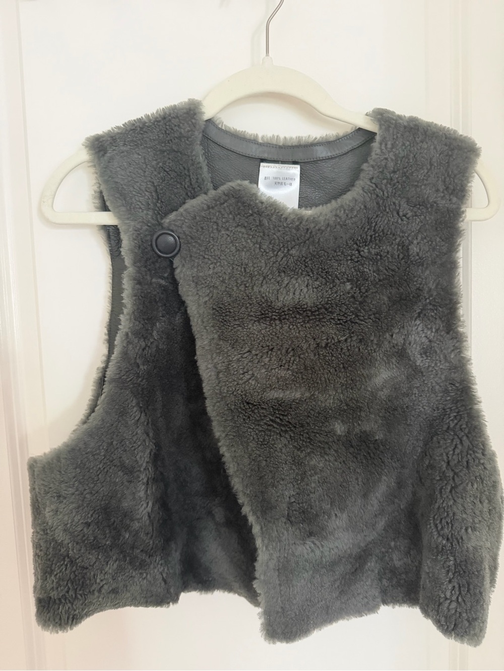 Women Double-face Shearling Vest - Gray